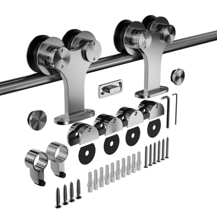 Schuifdeurbeslag pakket RVS Dubbel 200cm