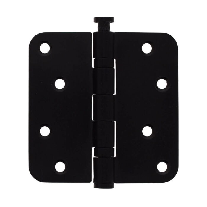 Zwart scharnier met schroeven 10 cm