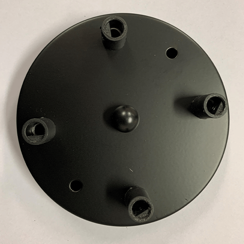 Plafondkap zwart 4 aansluitingen