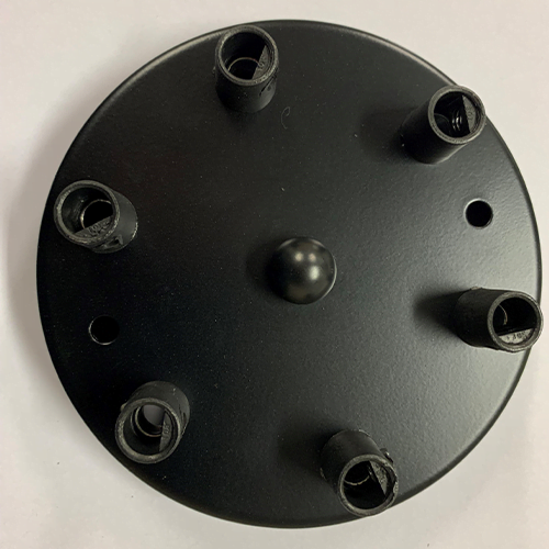 Plafondkap zwart 6 aansluitingen