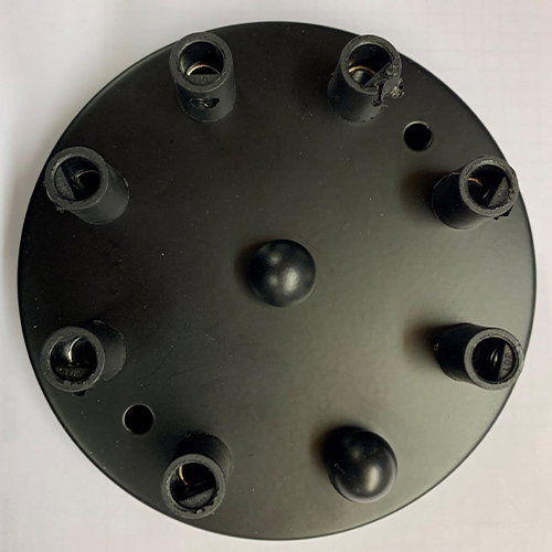 Plafondkap zwart 8 aansluitingen