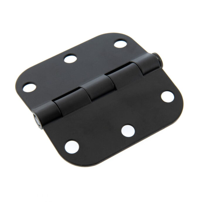 Zwart scharnier met schroeven 7.5 cm