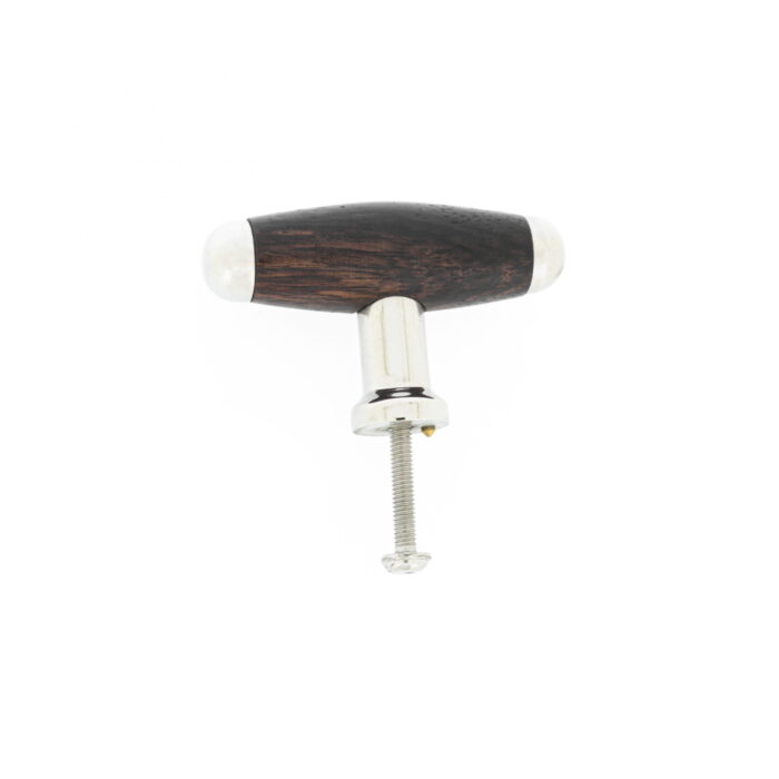 Meubelknop Nikkel Glans met Palissanderhout