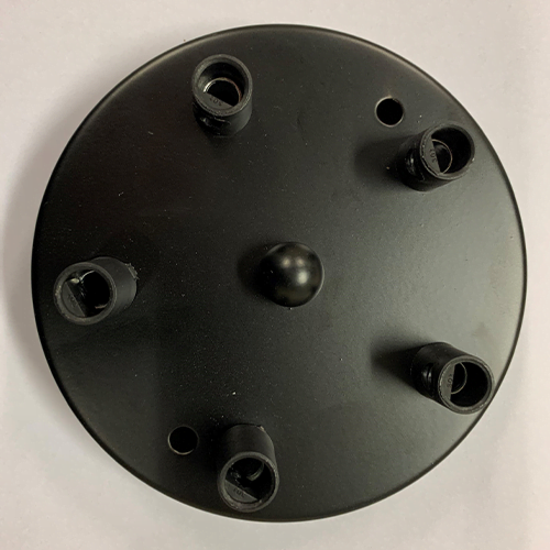 Plafondkap zwart 5 aansluitingen