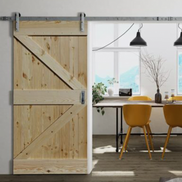 Houten schuifdeur Pijnboom 210x100 dubbel Z-motief