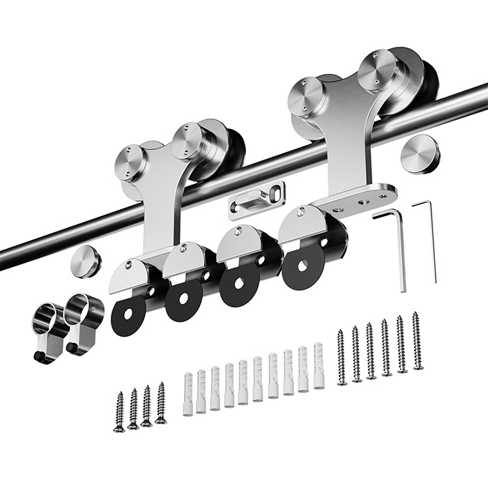 Schuifdeurbeslag pakket RVS Dubbel 250cm