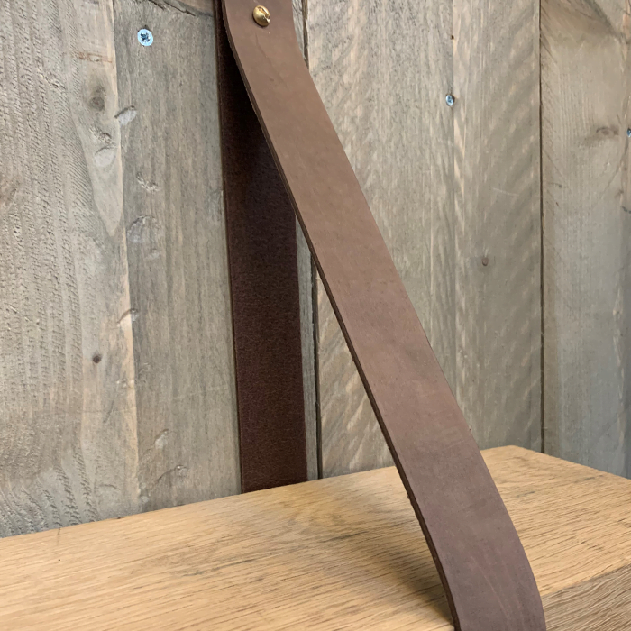 Set Leren Plankdragers Vintaged Used Mahony