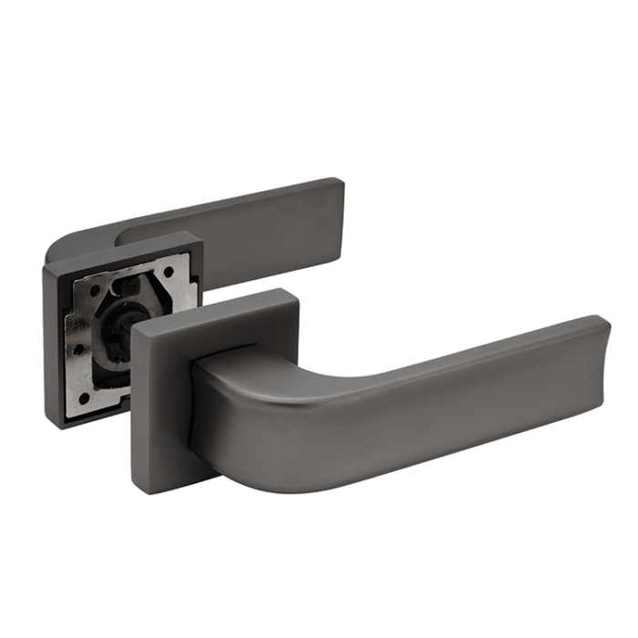 Deurklink Zagreb met vierkant rozet antraciet