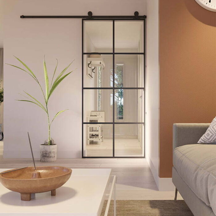 Stalen schuifdeur SLIMLINE helder glas 8 vaks maatwerk