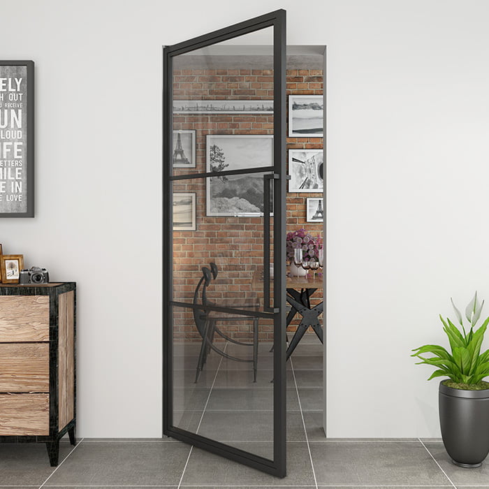 Stalen taatsdeur Smartline 3-vaks helder glas 211,5x83