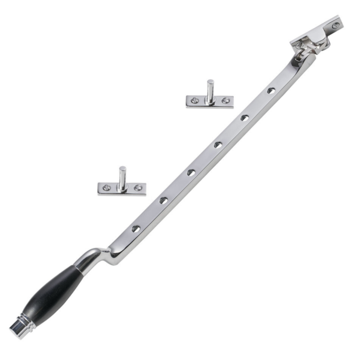 Raamuitzetter Deco glanzend nikkel