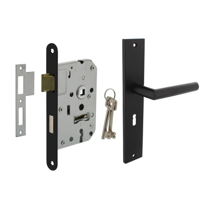 Deurbeslag set Ferro met sleutelgat en loopslot