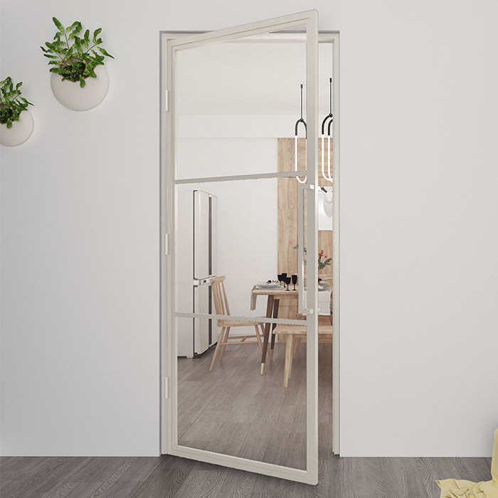 Maatwerk stalen scharnierdeur Colorline 3 vakken linksdraaiend zuiver wit