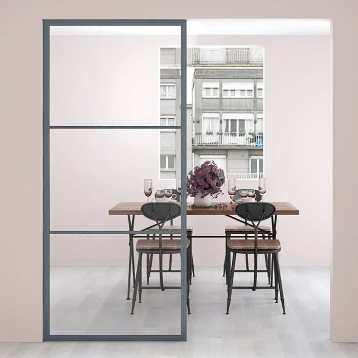 Maatwerk stalen paneel Colorline grijs blauw