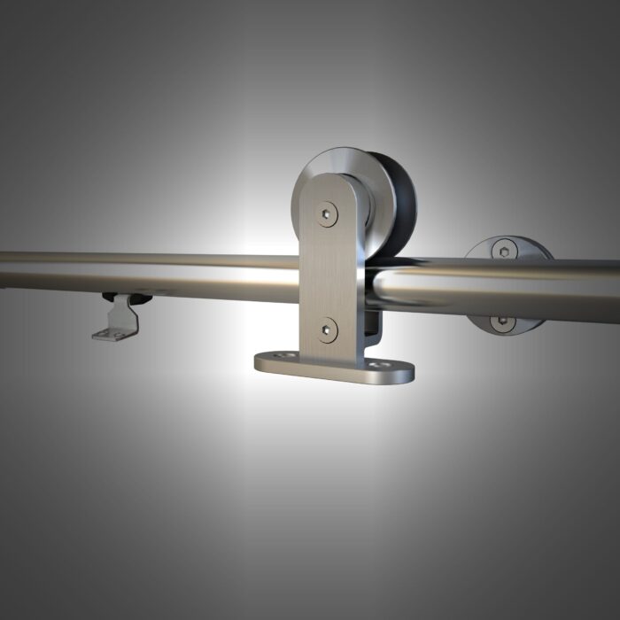 Schuifdeurbeslag pakket RVS enkel 200cm inclusief dubbelzijdige softclose