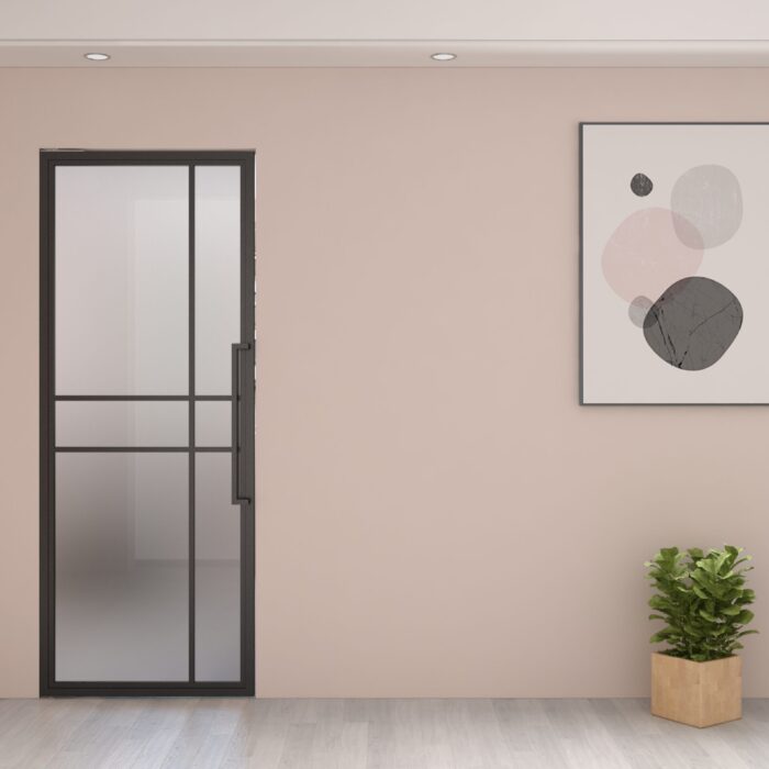 Maatwerk stalen taatsdeur Smartline 6-vaks asymmetrisch mat glas